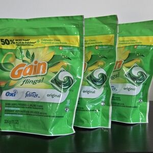 Gain Flings! Original Laundry Detergent 3 Pacs, 16ct Per Pack